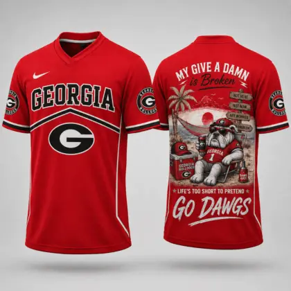 Georgia Bulldogs | Premium NCAA My Give A Damn Is Broken V-neck NY