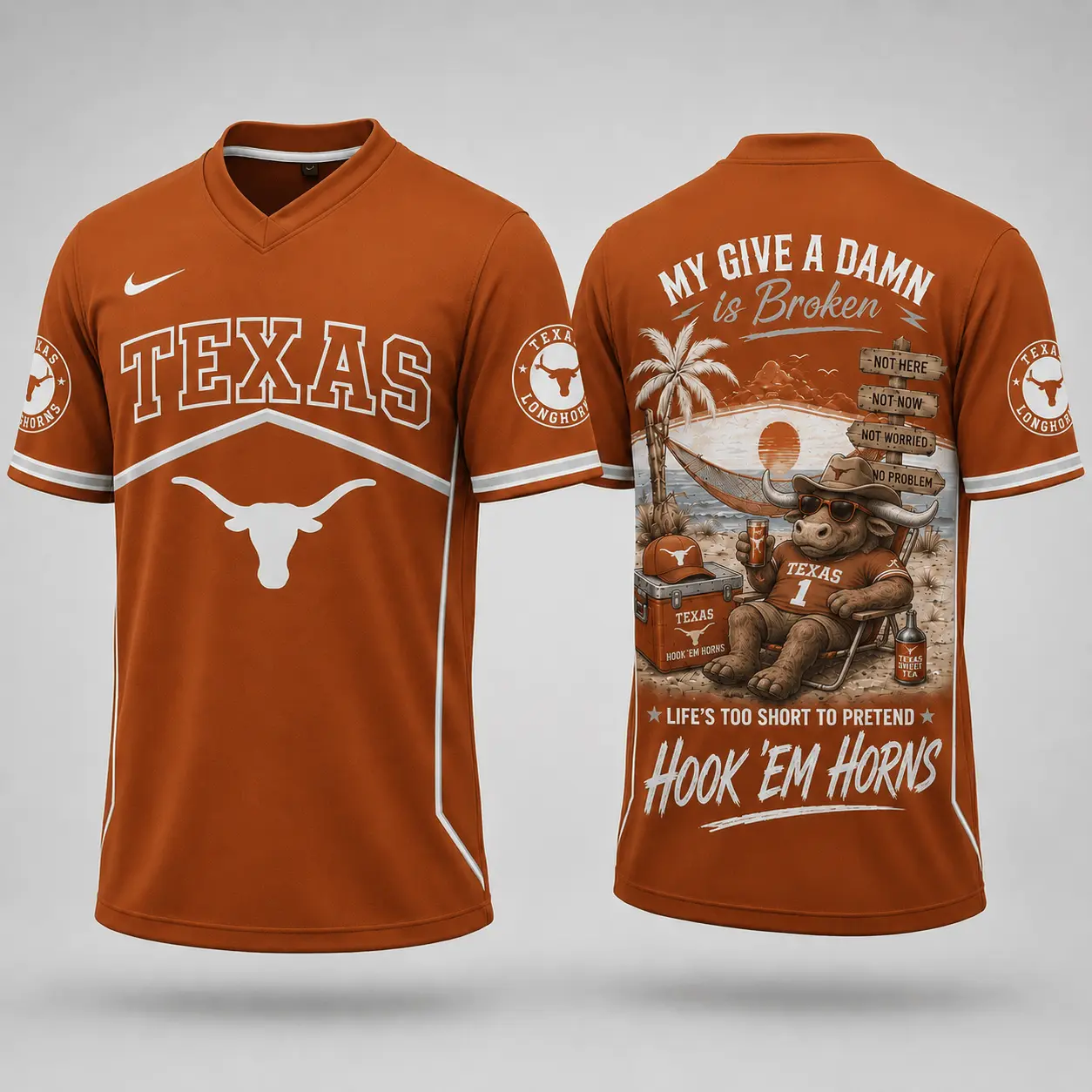 Texas Longhorns | Premium NCAA My Give A Damn Is Broken V-neck NY