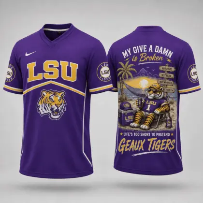 LSU Tigers | Premium NCAA My Give A Damn Is Broken V-neck NY