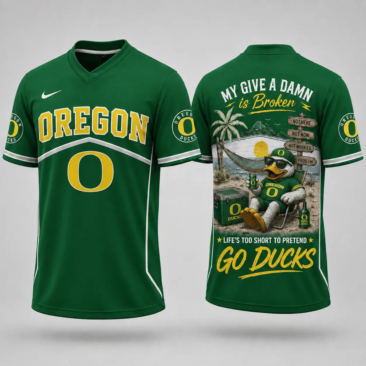 Oregon Ducks | Premium NCAA My Give A Damn Is Broken V-neck NY
