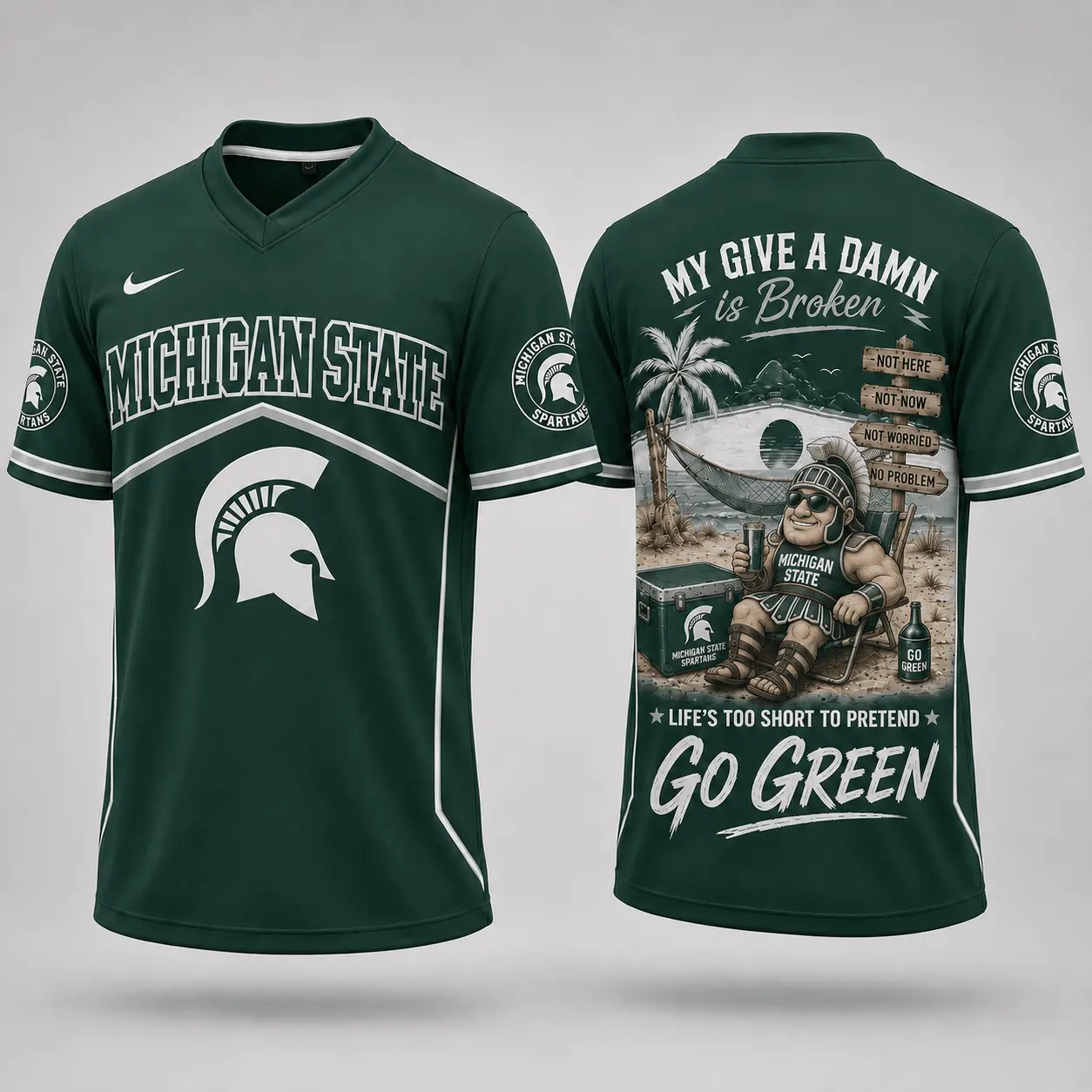 Michigan State Spartans | Premium NCAA My Give A Damn Is Broken V-neck NY