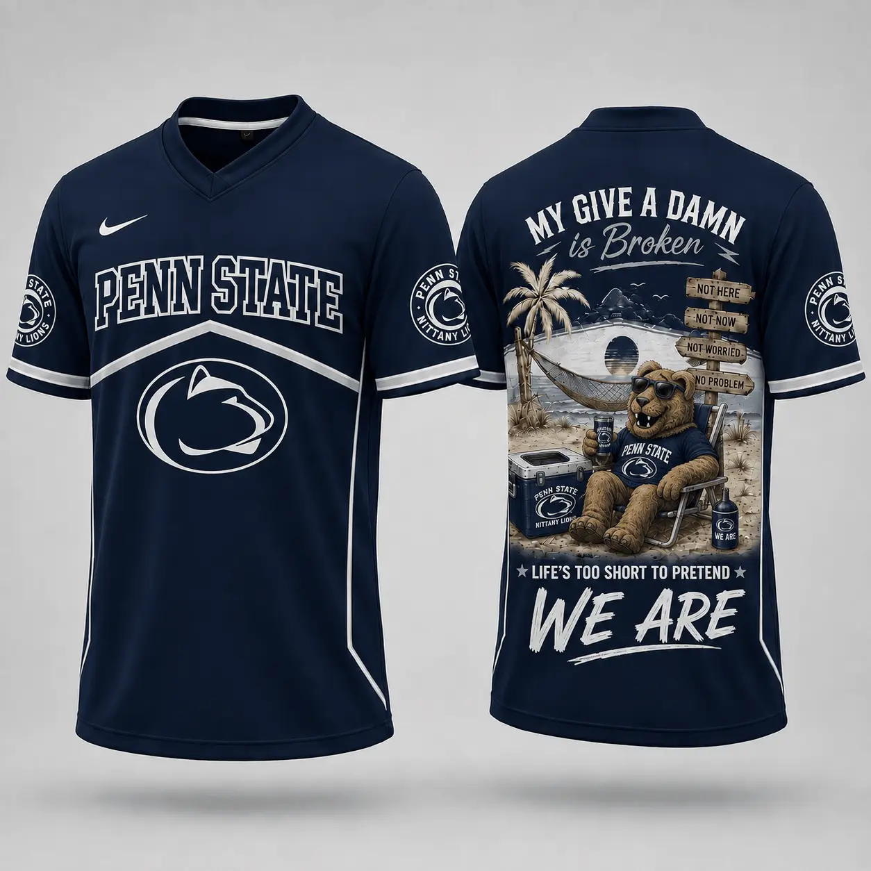 Penn State Nittany Lions | Premium NCAA My Give A Damn Is Broken V-neck NY