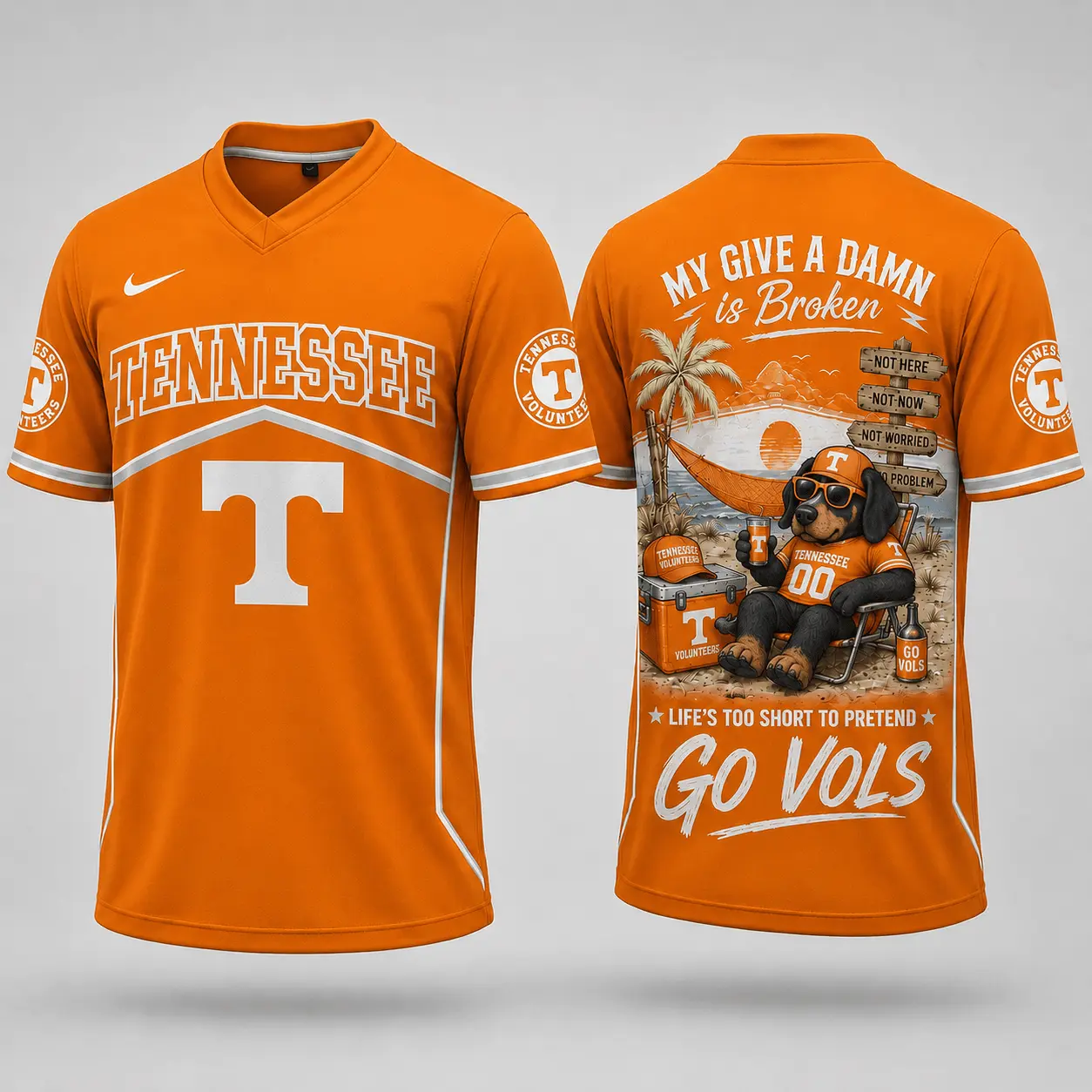 Tennessee Volunteers | Premium NCAA My Give A Damn Is Broken V-neck NY