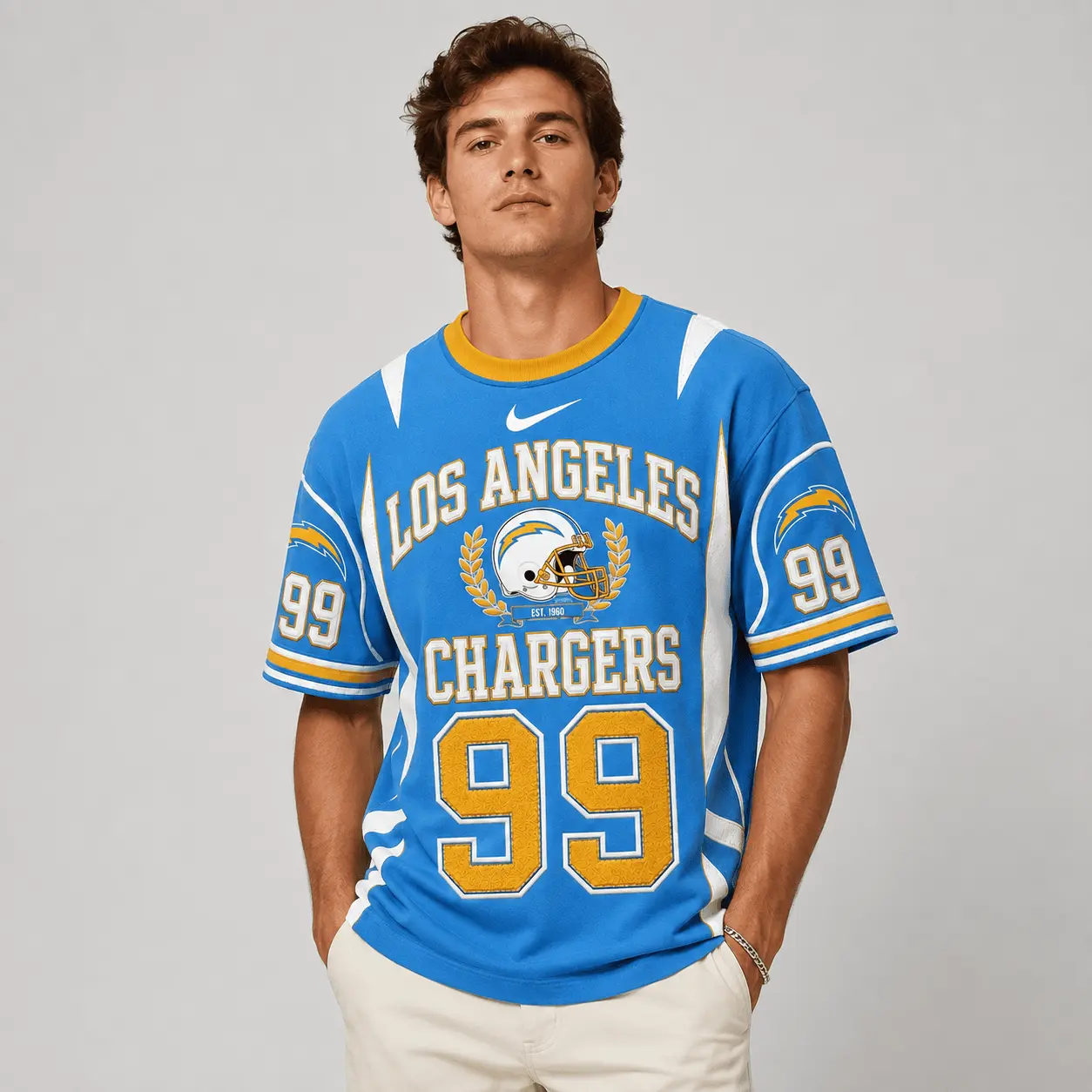 Los Angeles Chargers | Premium NFL Sunday Legends Personalized T-Shirt TD - Image 2