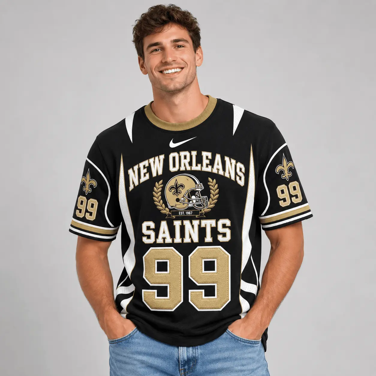 New Orleans Saints | Premium NFL Sunday Legends Personalized T-Shirt TD - Image 2