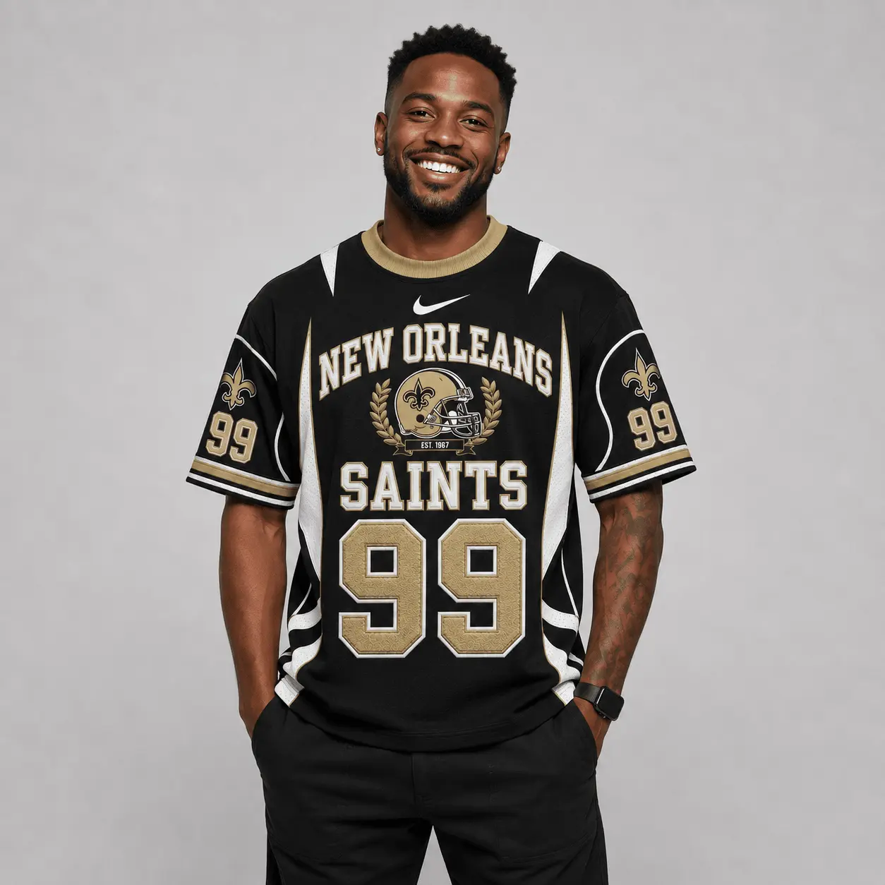 New Orleans Saints | Premium NFL Sunday Legends Personalized T-Shirt TD - Image 3