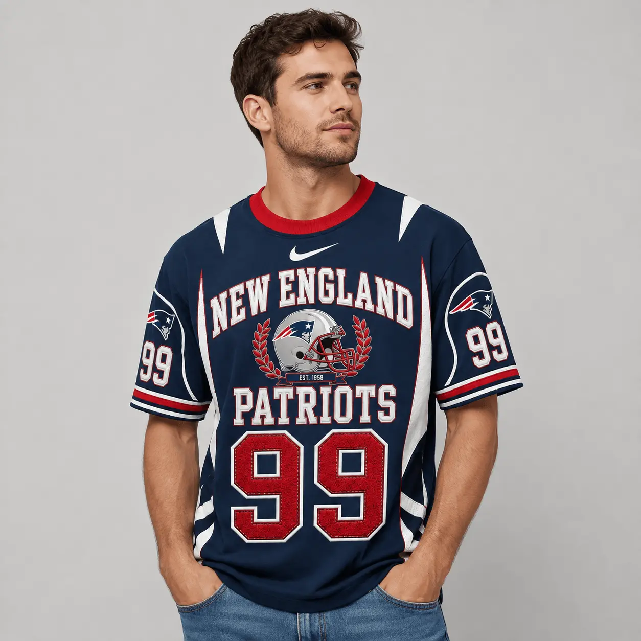New England Patriots | Premium NFL Sunday Legends Personalized T-Shirt TD - Image 2