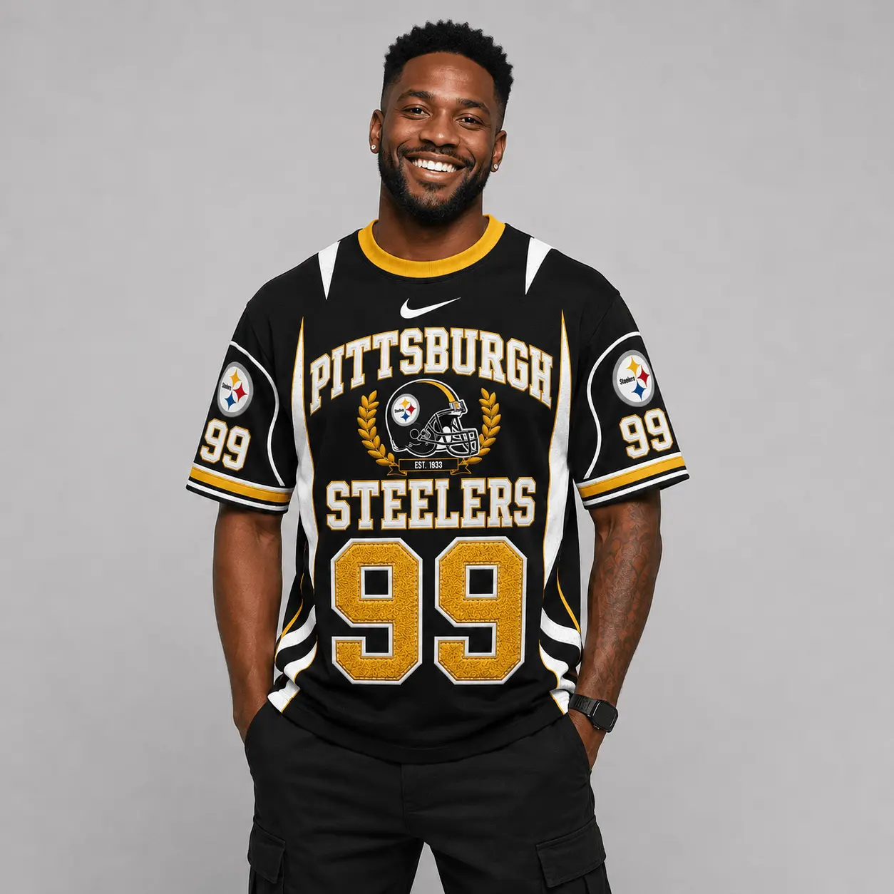 Pittsburgh Steelers | Premium NFL Sunday Legends Personalized T-Shirt TD - Image 2