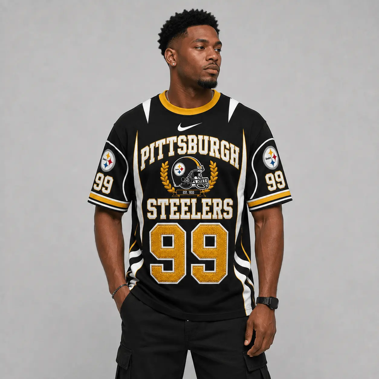 Pittsburgh Steelers | Premium NFL Sunday Legends Personalized T-Shirt TD - Image 3
