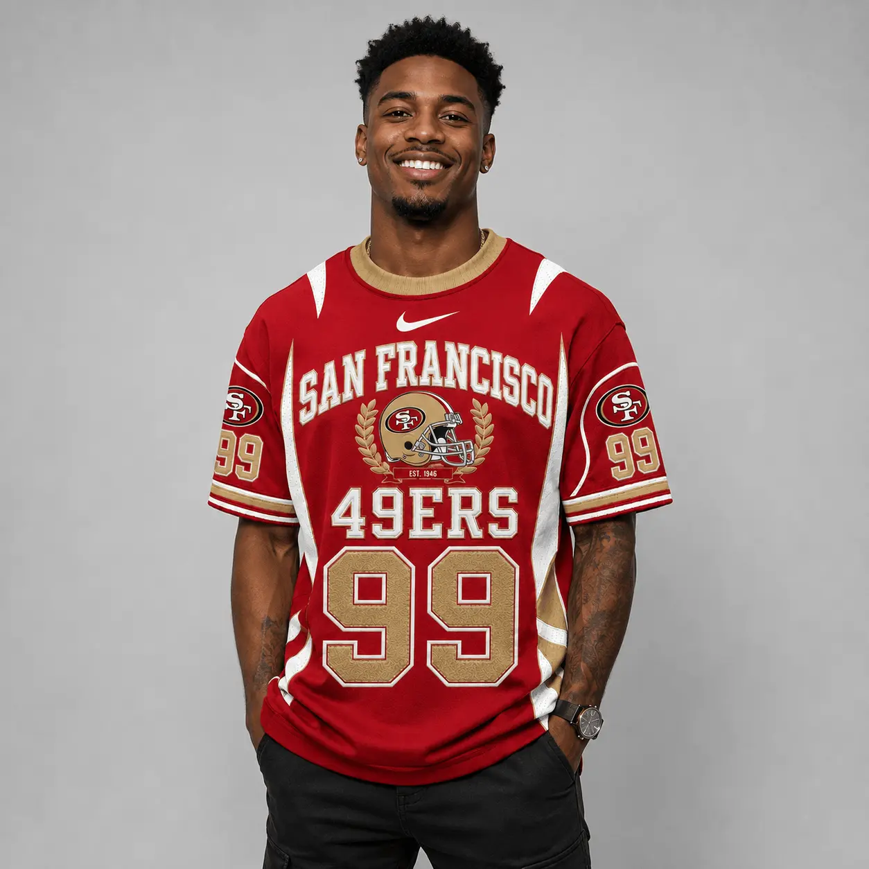 San Francisco 49ers | Premium NFL Sunday Legends Personalized T-Shirt TD - Image 2