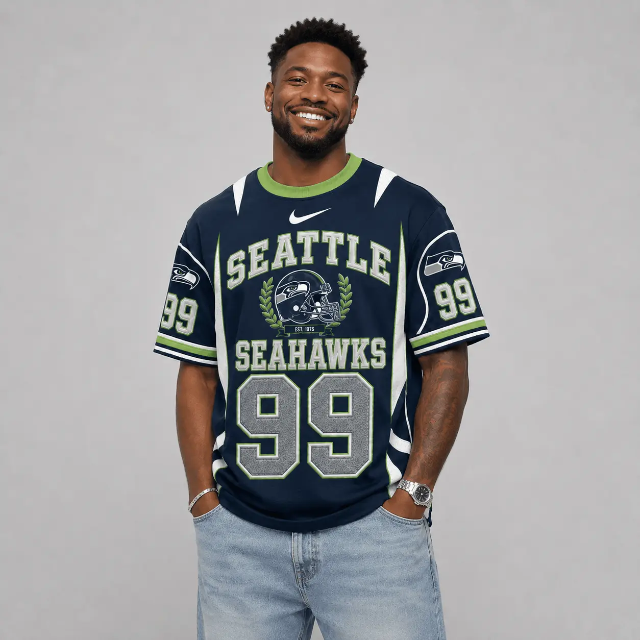 Seattle Seahawks | Premium NFL Sunday Legends Personalized T-Shirt TD - Image 2