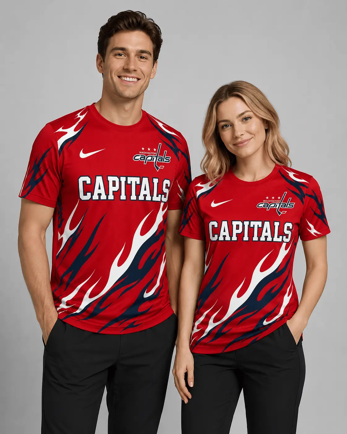 Washington Capitals | Premium NHL Flame Graphic Game Day Fan T-Shirt NDN - Image 2