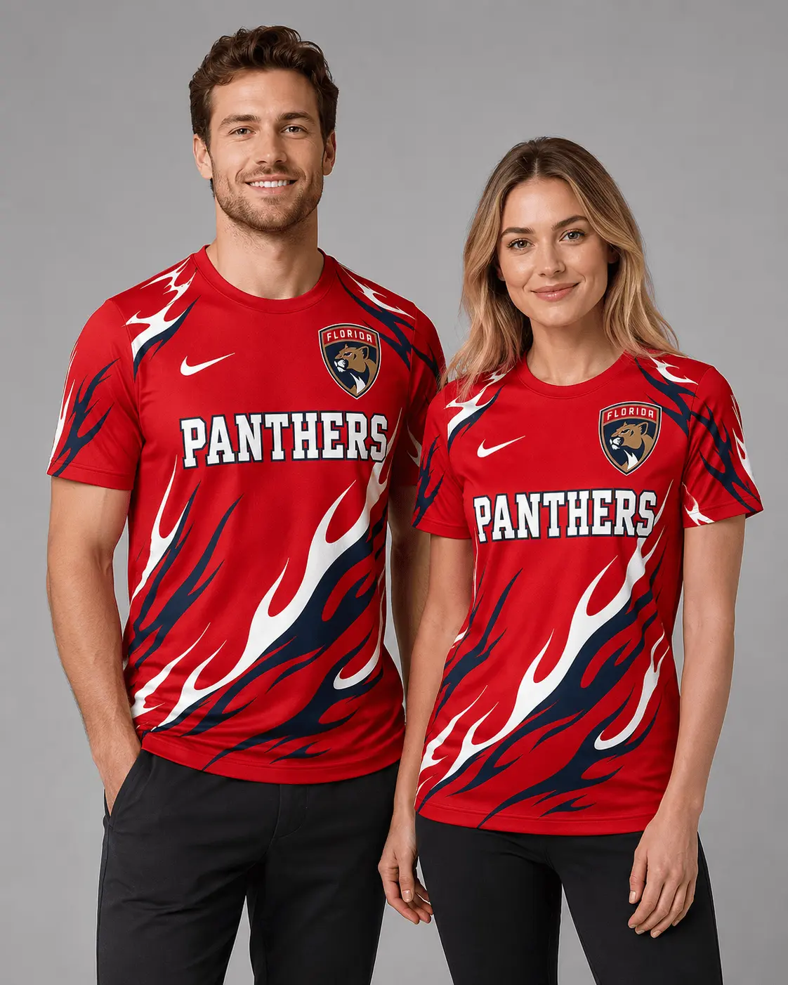 Florida Panthers | Premium NHL Flame Graphic Game Day Fan T-Shirt NDN - Image 2