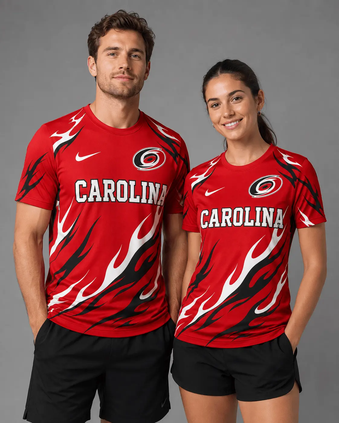 Carolina Hurricanes | Premium NHL Flame Graphic Game Day Fan T-Shirt NDN - Image 2