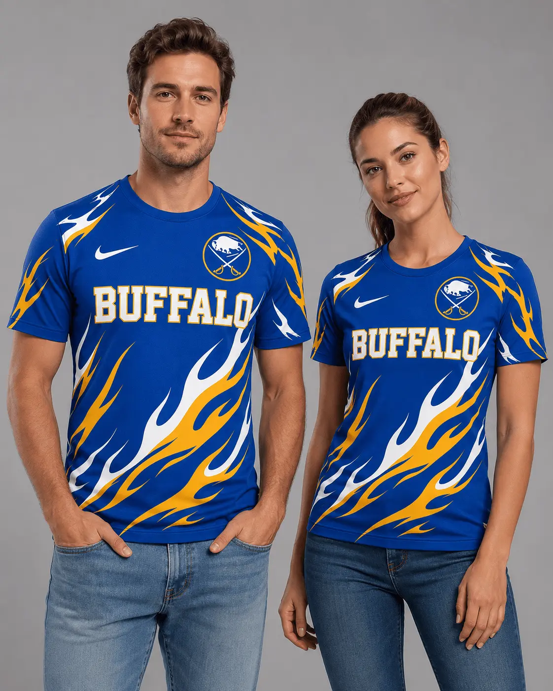 Buffalo Sabres | Premium NHL Flame Graphic Game Day Fan T-Shirt NDN - Image 2