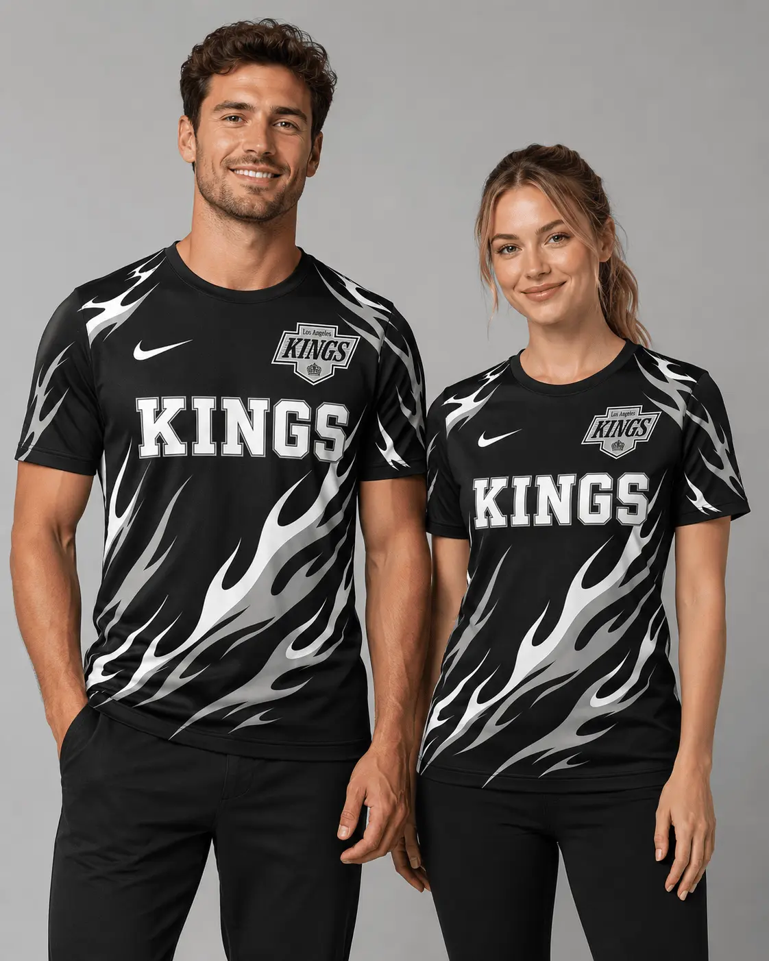 Los Angeles Kings | Premium NHL Flame Graphic Game Day Fan T-Shirt NDN - Image 2