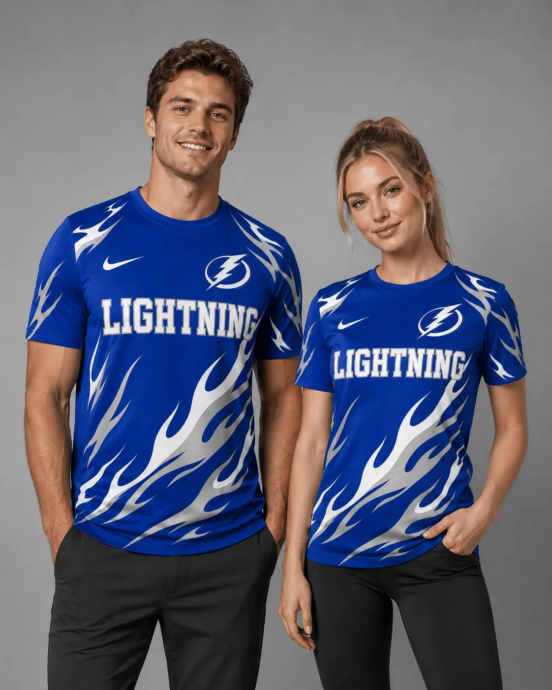 Tampa Bay Lightning | Premium NHL Flame Graphic Game Day Fan T-Shirt NDN - Image 2