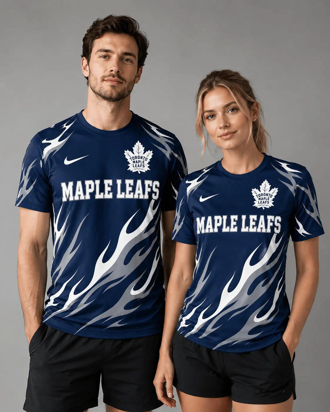 Toronto Maple Leafs | Premium NHL Flame Graphic Game Day Fan T-Shirt NDN - Image 2