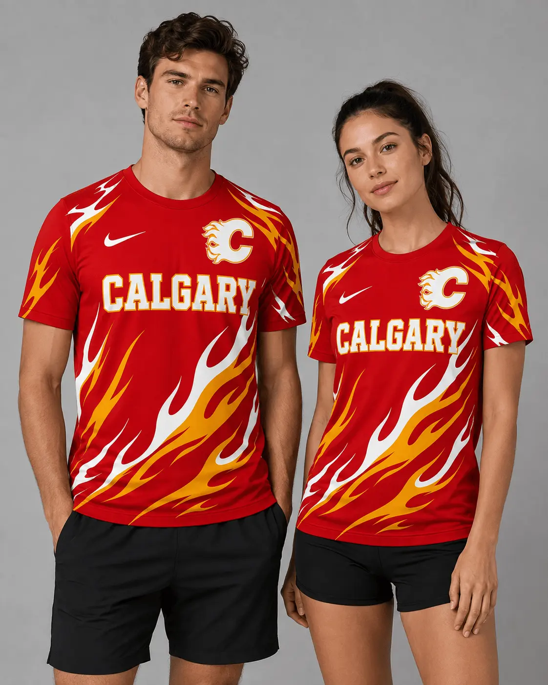 Calgary Flames | Premium NHL Flame Graphic Game Day Fan T-Shirt NDN - Image 2