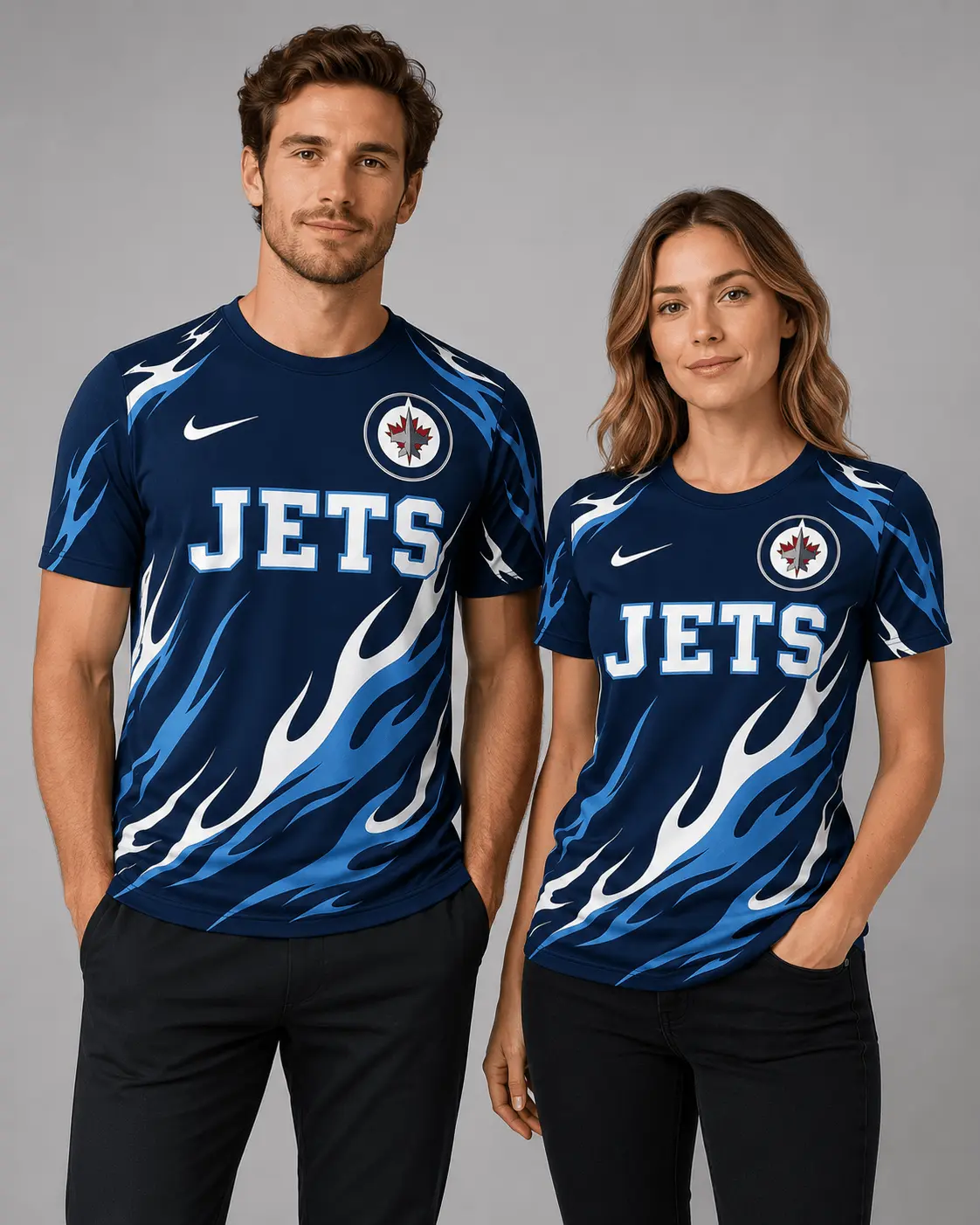 Winnipeg Jets | Premium NHL Flame Graphic Game Day Fan T-Shirt NDN - Image 2