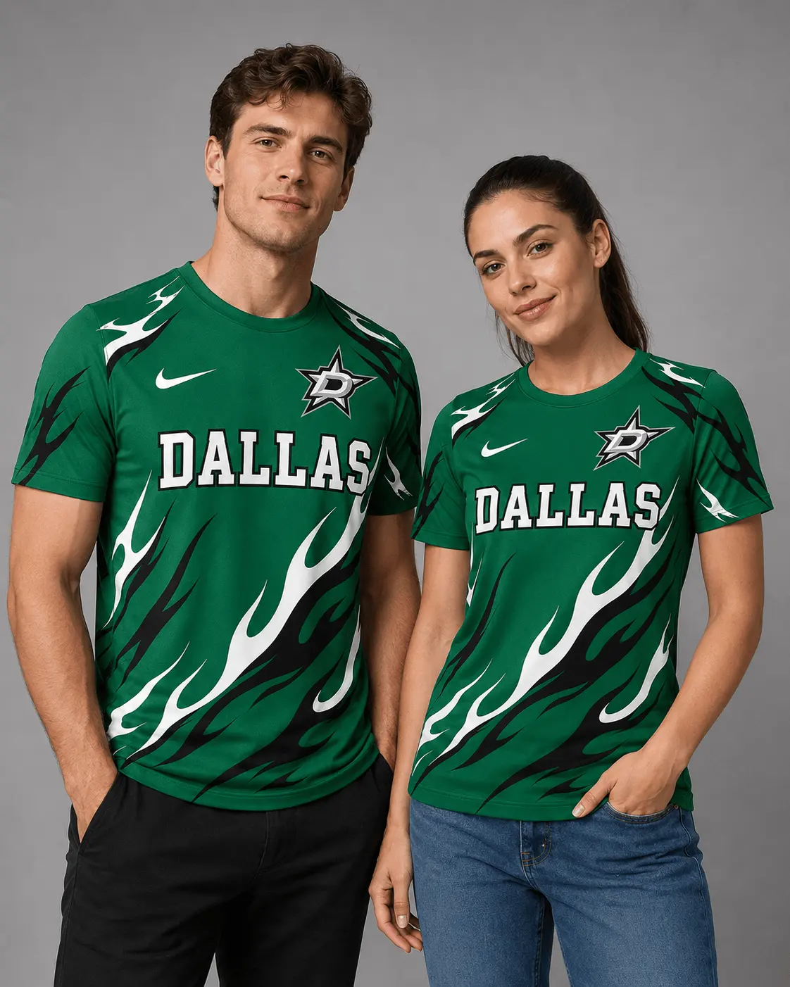 Dallas Stars | Premium NHL Flame Graphic Game Day Fan T-Shirt NDN - Image 2