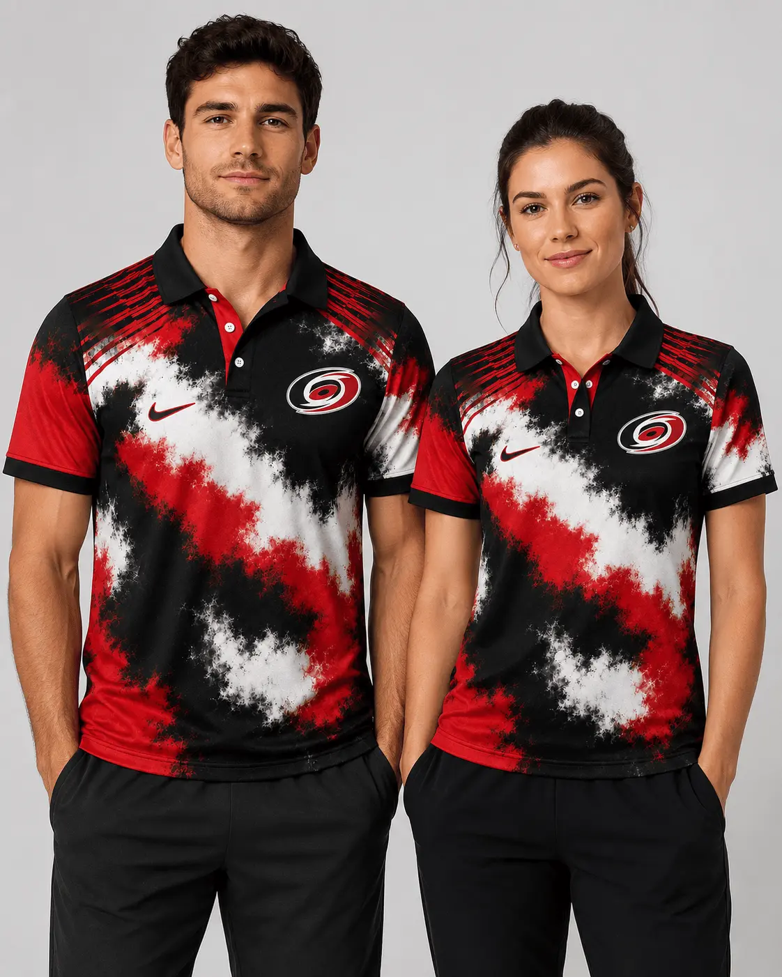 Carolina Hurricanes | Premium NHL Retro Grunge Hockey Polo Shirt NDN - Image 2
