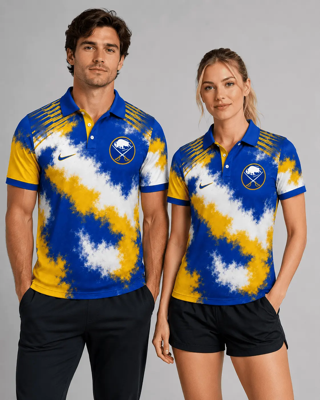 Buffalo Sabres | Premium NHL Retro Grunge Hockey Polo Shirt NDN - Image 2