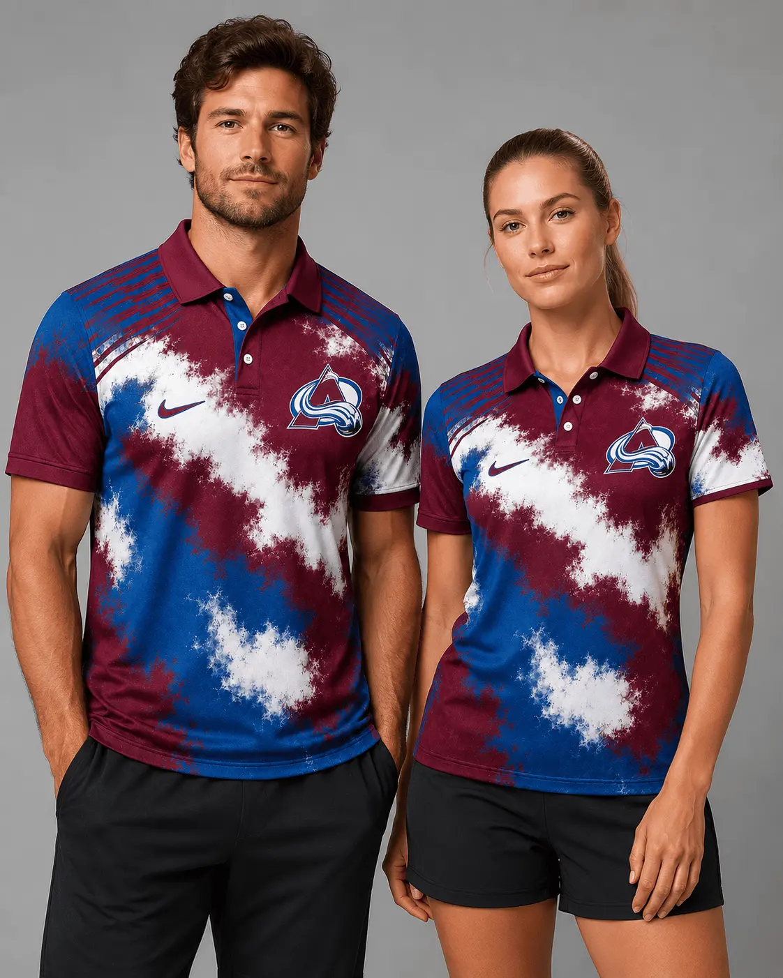 Colorado Avalanche | Premium NHL Retro Grunge Hockey Polo Shirt NDN - Image 2