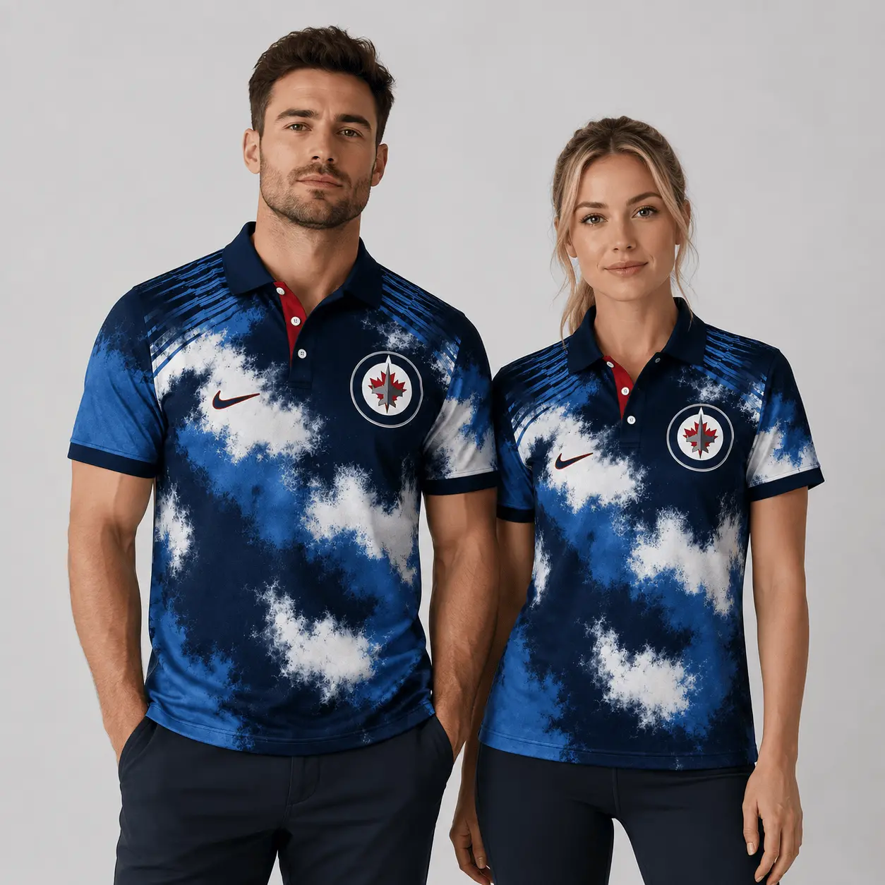 Winnipeg Jets | Premium NHL Retro Grunge Hockey Polo Shirt NDN - Image 2
