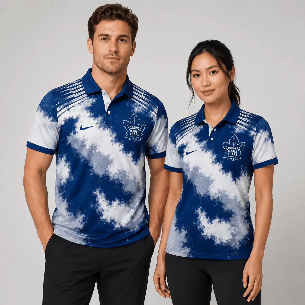 Toronto Maple Leafs | Premium NHL Retro Grunge Hockey Polo Shirt NDN - Image 2