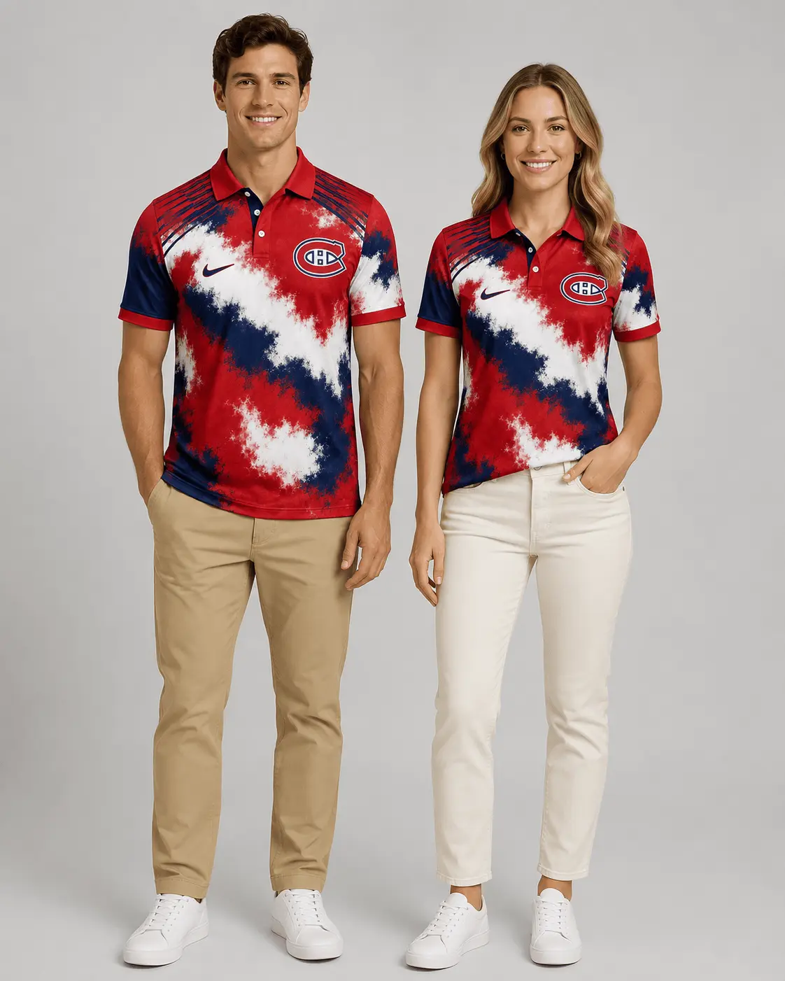 Montreal Canadiens | Premium NHL Retro Grunge Hockey Polo Shirt NDN - Image 2