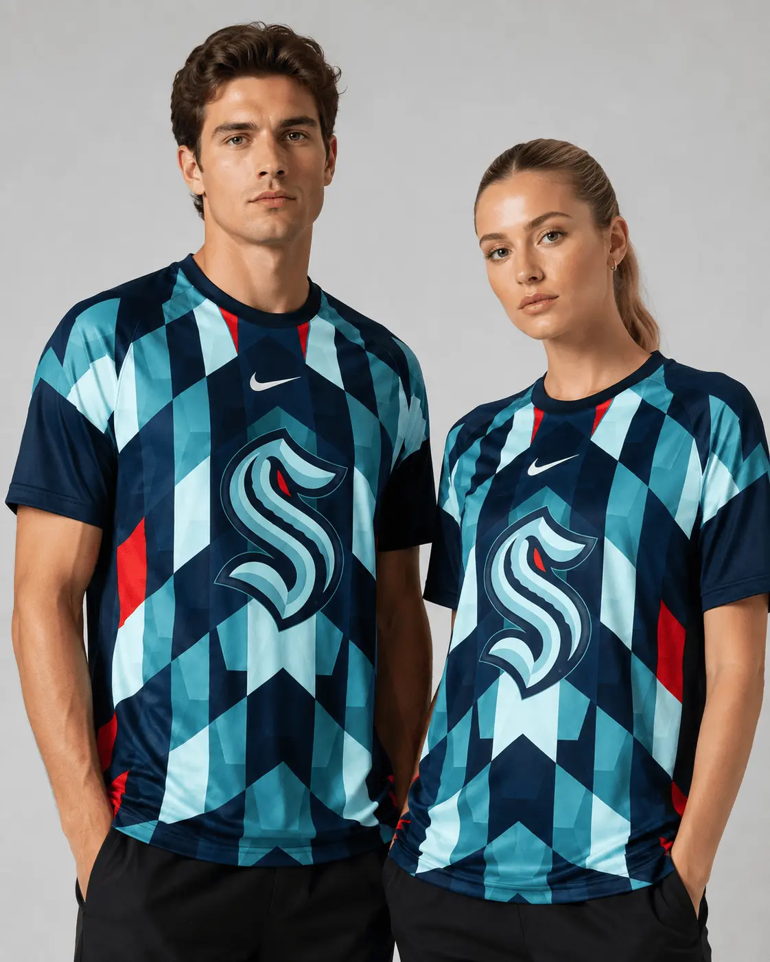 Seattle Kraken | Premium NHL Vintage Diamond Grid Hockey T-Shirt NDN - Image 2