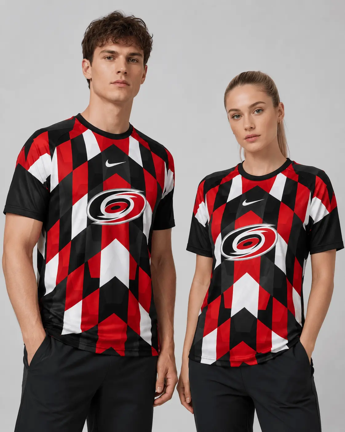 Carolina Hurricanes | Premium NHL Vintage Diamond Grid Hockey T-Shirt NDN - Image 2