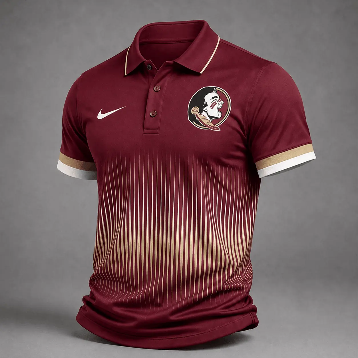 Florida State Seminoles | Premium NCAA Performance Wave Stripe Polo Shirt