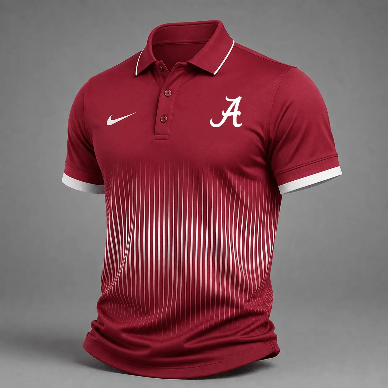 Alabama Crimson Tide | Premium NCAA Performance Wave Stripe Polo Shirt