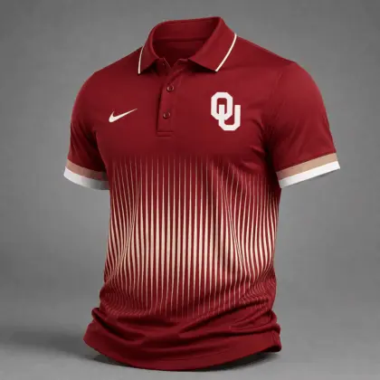 Oklahoma Sooners | Premium NCAA Performance Wave Stripe Polo Shirt
