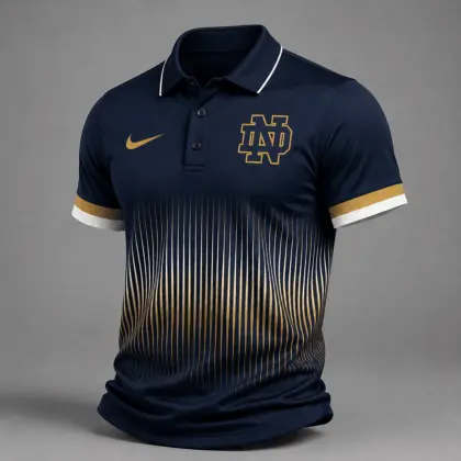 Notre Dame Fighting Irish | Premium NCAA Performance Wave Stripe Polo Shirt