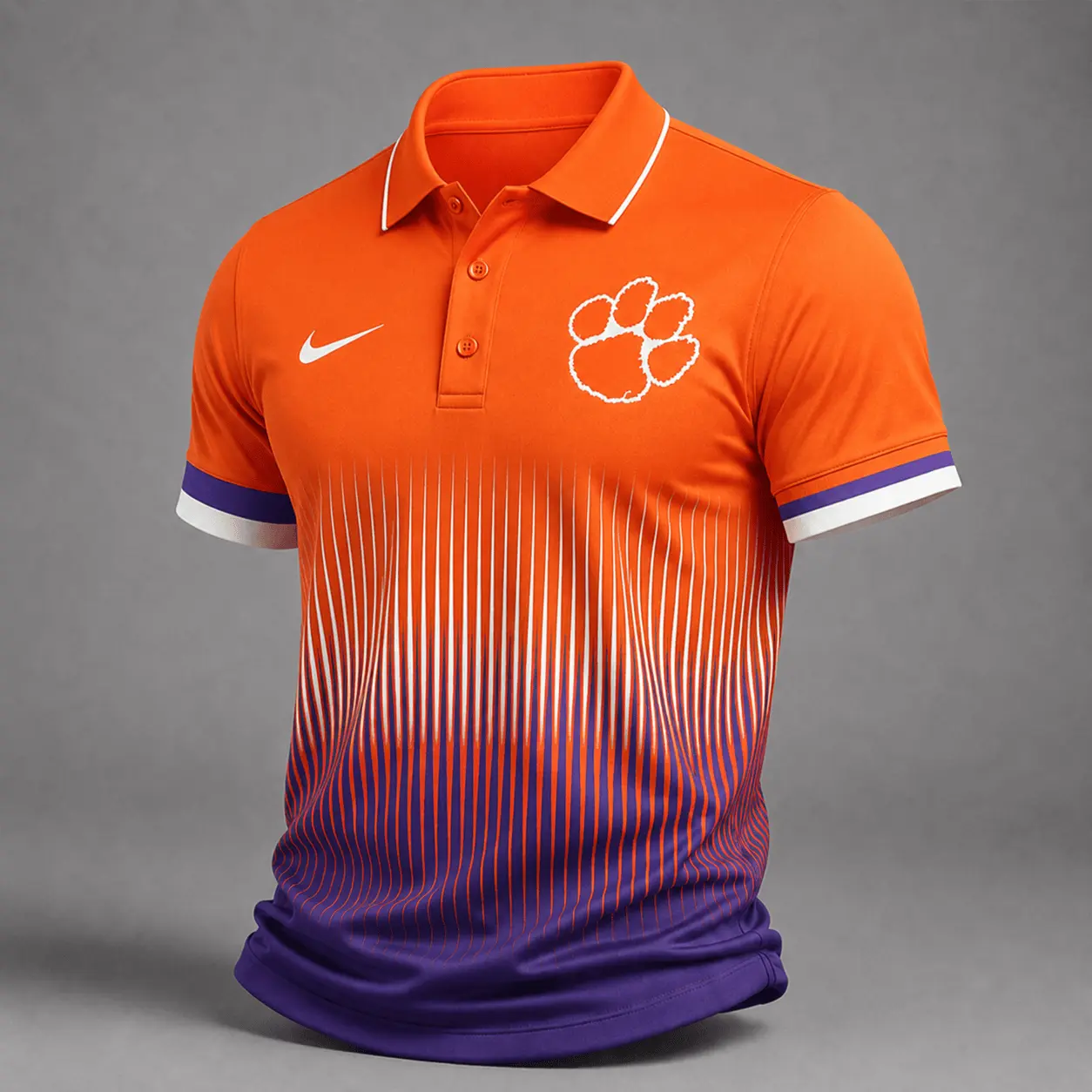 Clemson Tigers | Premium NCAA Performance Wave Stripe Polo Shirt