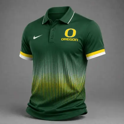 Oregon Ducks | Premium NCAA Performance Wave Stripe Polo Shirt