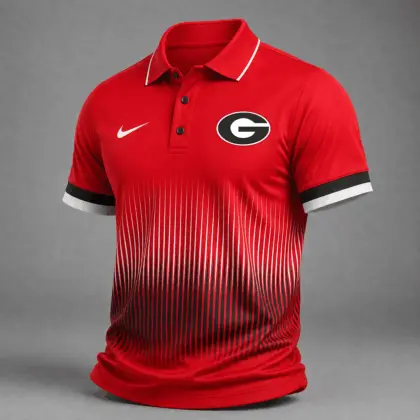 Georgia Bulldogs | Premium NCAA Performance Wave Stripe Polo Shirt