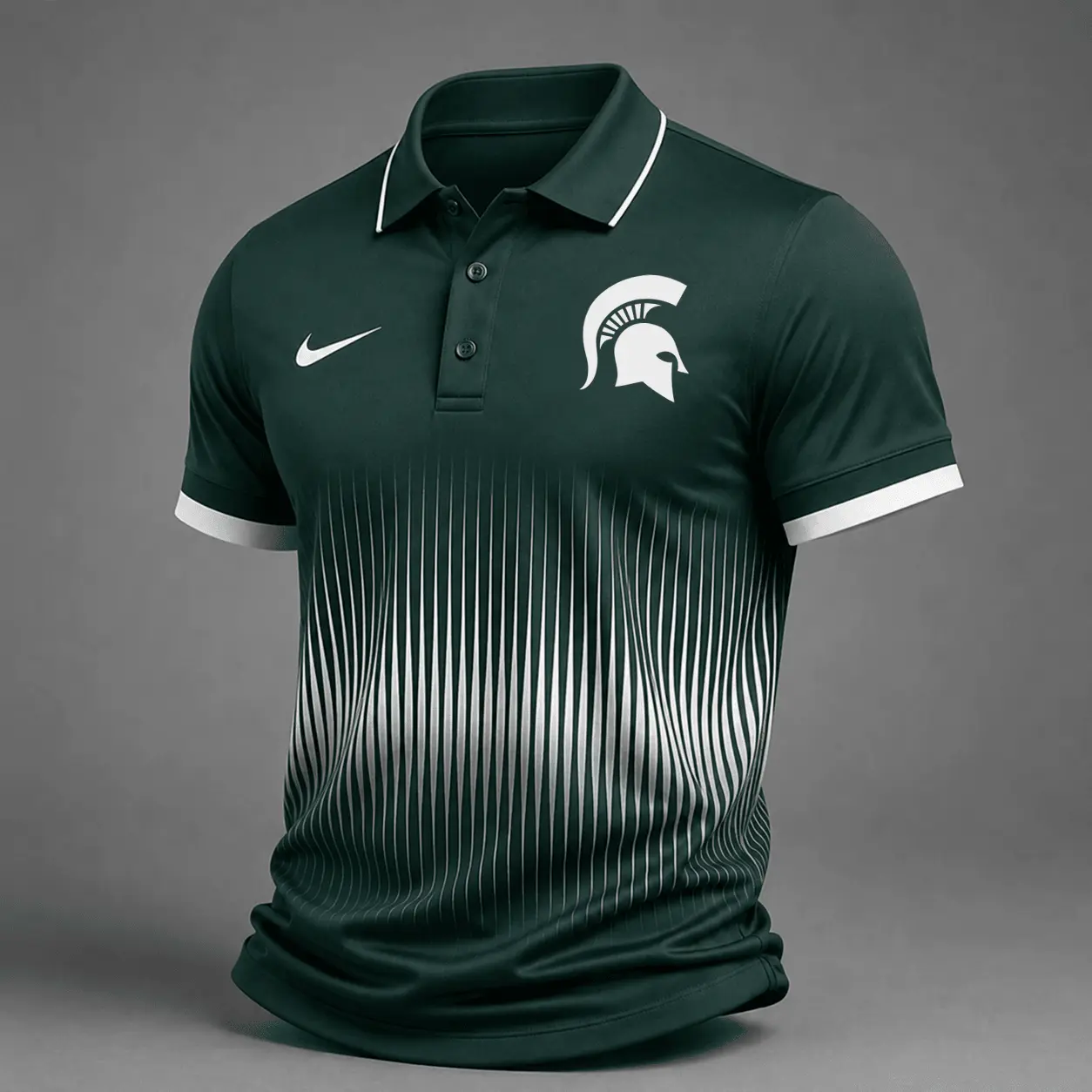 Michigan State Spartans | Premium NCAA Performance Wave Stripe Polo Shirt