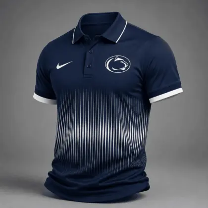 Penn State Nittany Lions | Premium NCAA Performance Wave Stripe Polo Shirt
