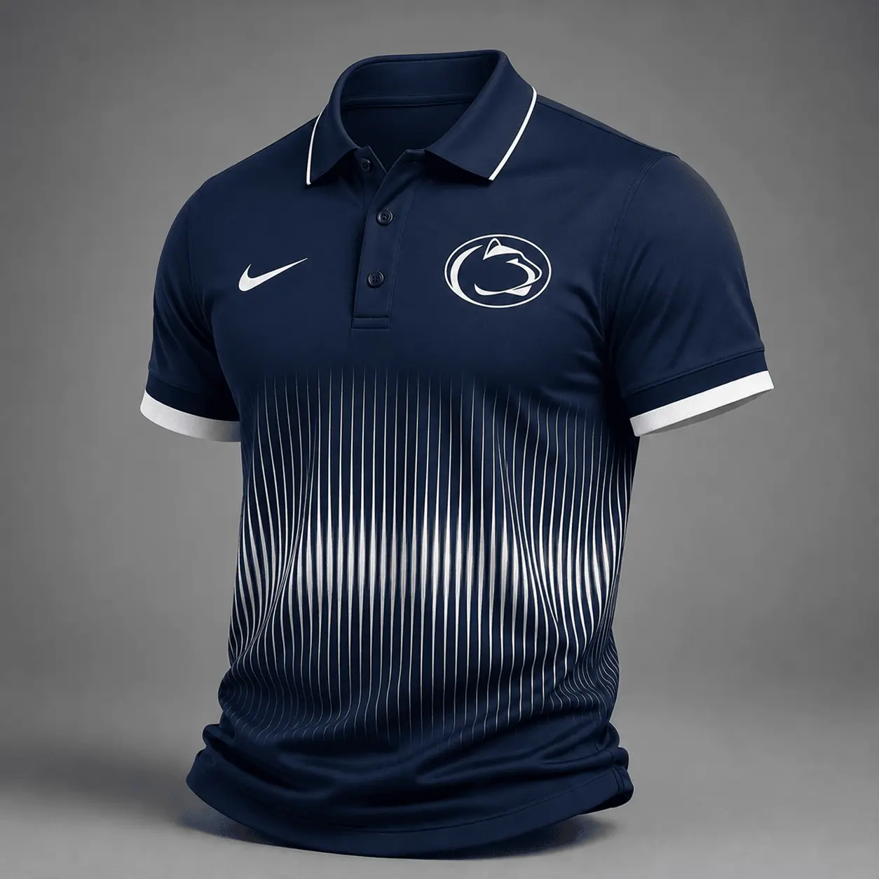 Penn State Nittany Lions | Premium NCAA Performance Wave Stripe Polo Shirt