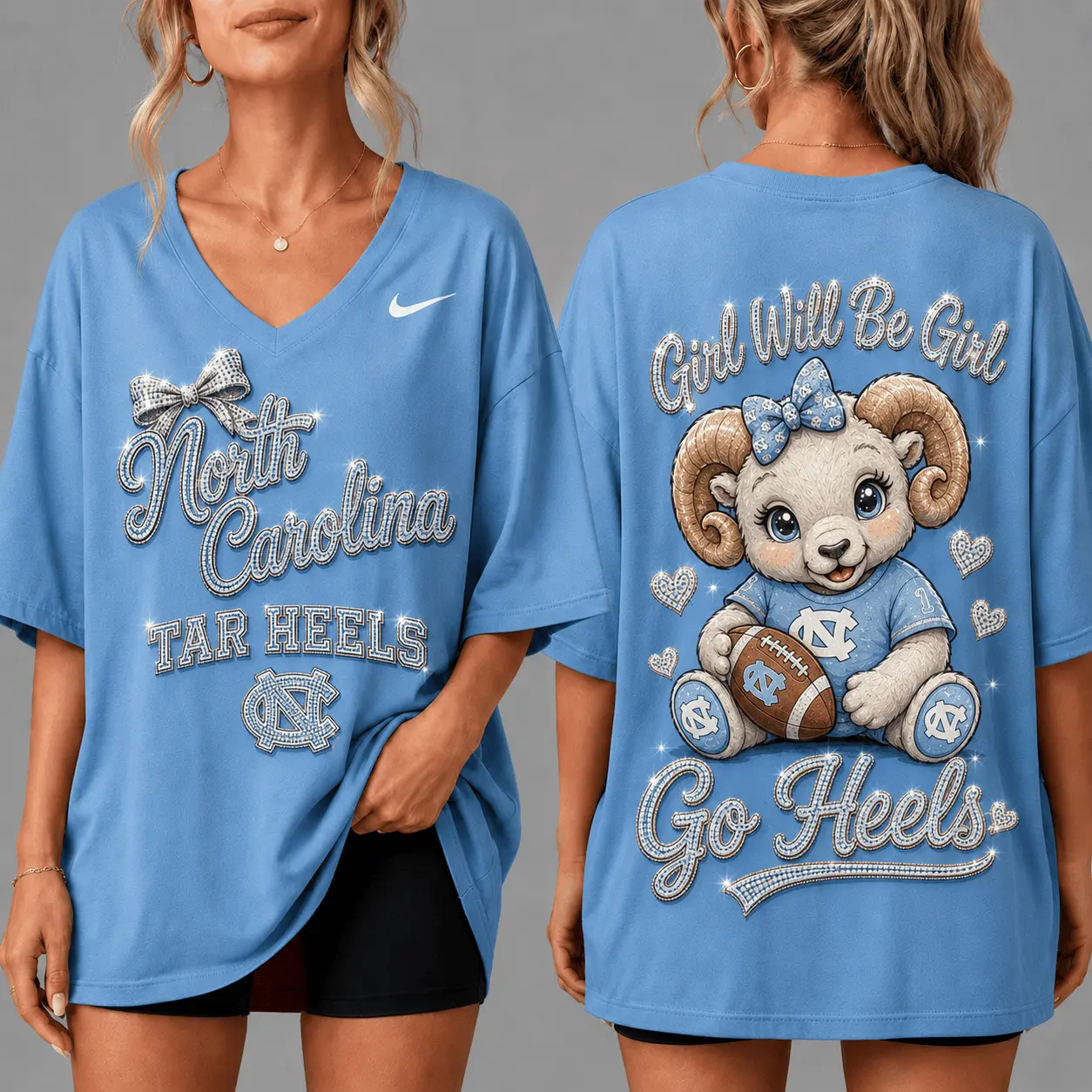 North Carolina Tar Heels | Premium NCAA Girl Power Comfort V-neck NY