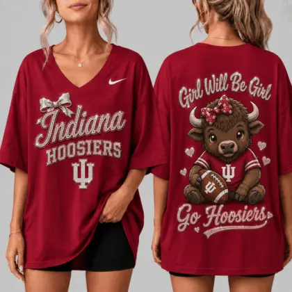 Indiana Hoosiers | Premium NCAA Girl Power Comfort V-neck NY