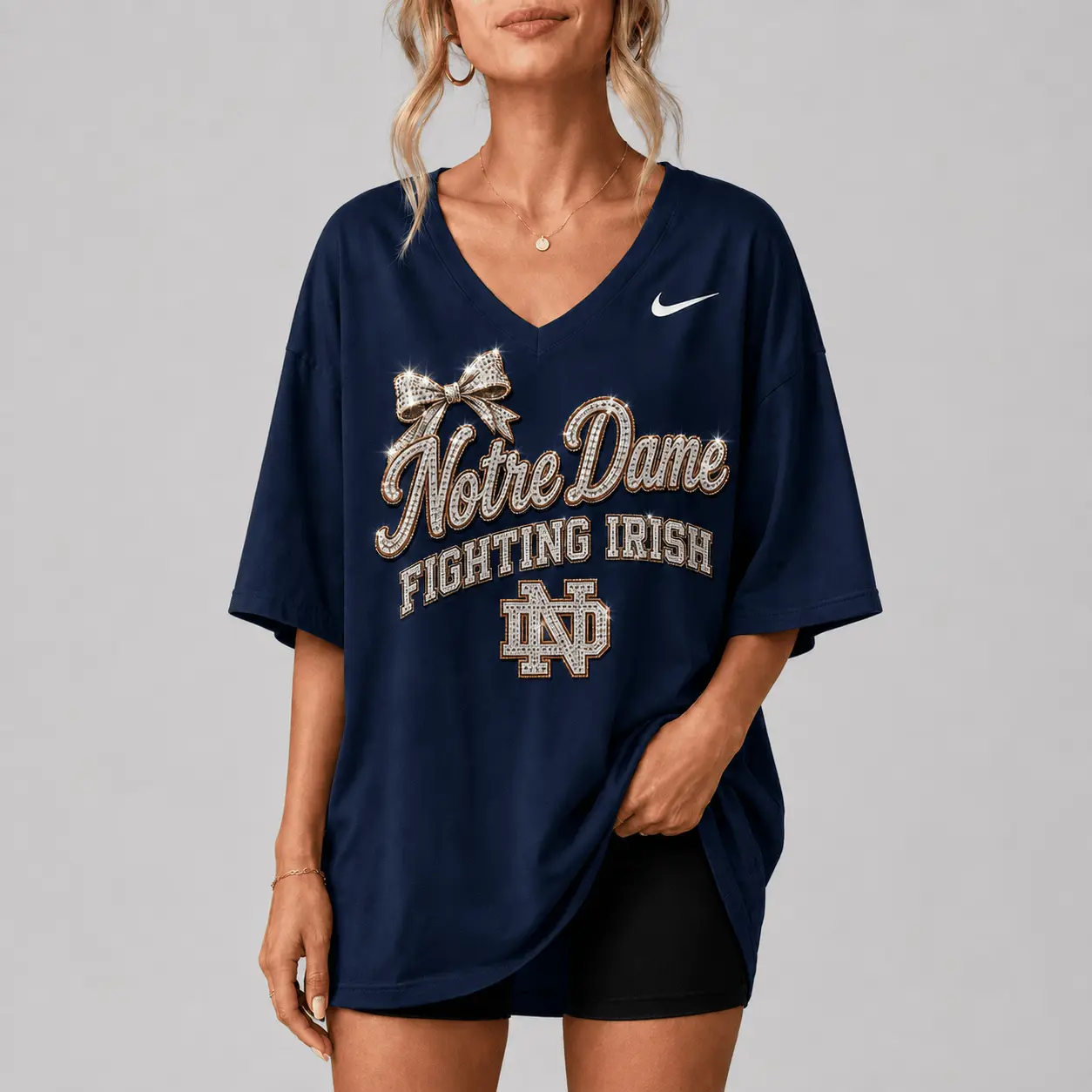Notre Dame Fighting Irish | Premium NCAA Girl Power Comfort V-neck NY - Image 2