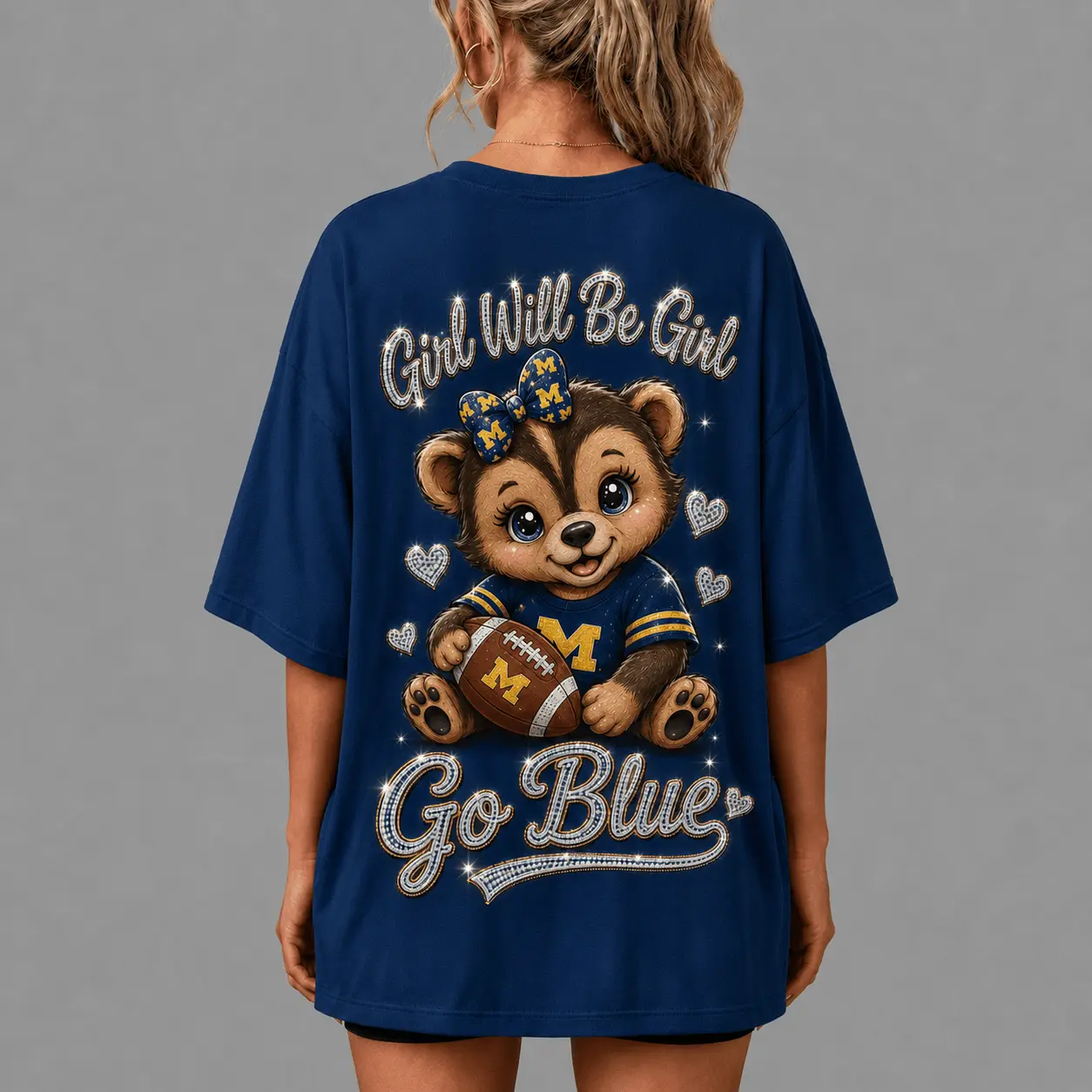 Michigan Wolverines | Premium NCAA Girl Power Comfort V-neck NY - Image 3