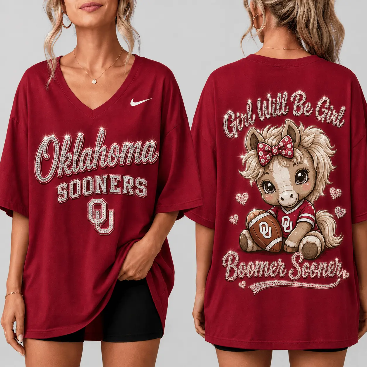 Oklahoma Sooners | Premium NCAA Girl Power Comfort V-neck NY