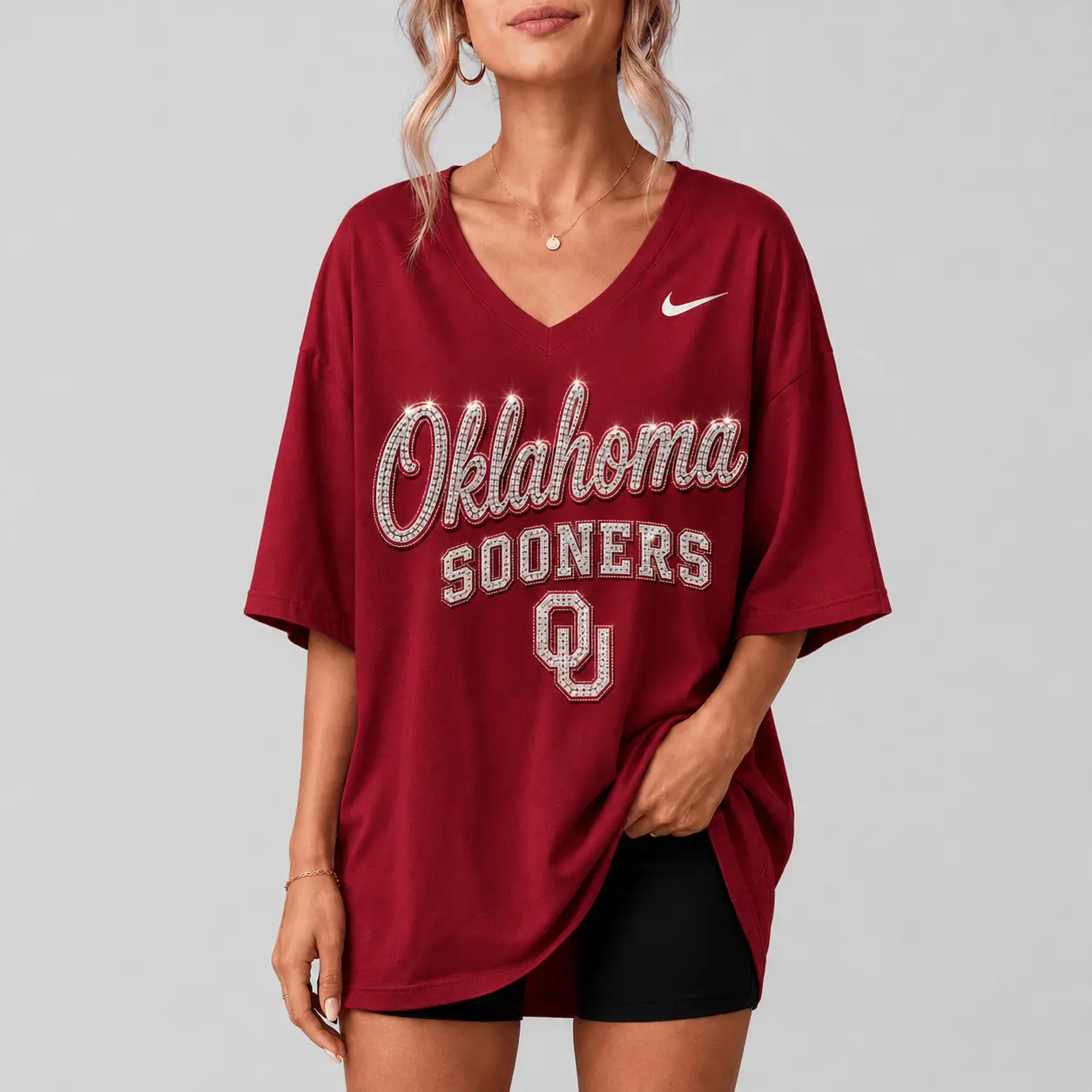 Oklahoma Sooners | Premium NCAA Girl Power Comfort V-neck NY - Image 2