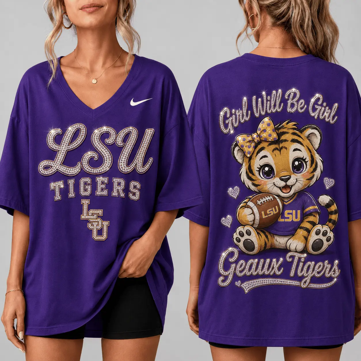 LSU Tigers | Premium NCAA Girl Power Comfort V-neck NY